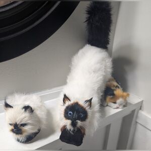 Vintage real fur cats